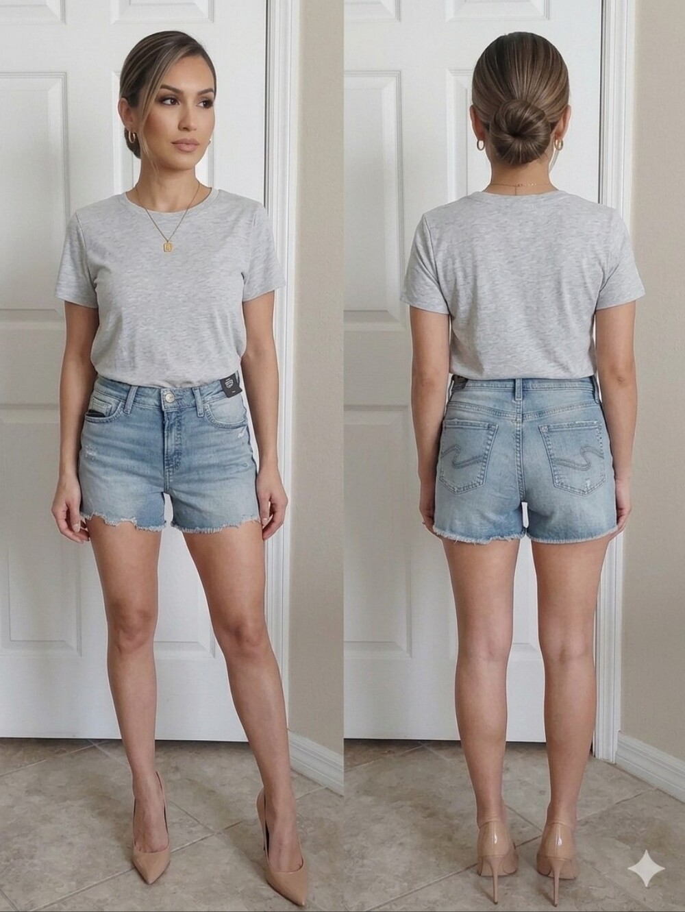 Silver‎ Jeans Light Blue Denim Cutoff Shorts - Women